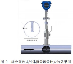 防爆熱式氣體質量流量計插入式安裝效果圖